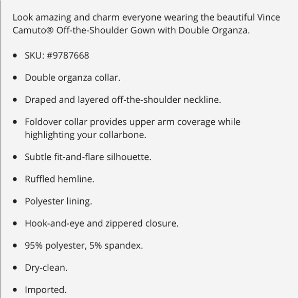 VINCE CAMUTO GOWN - Picture 4 of 4